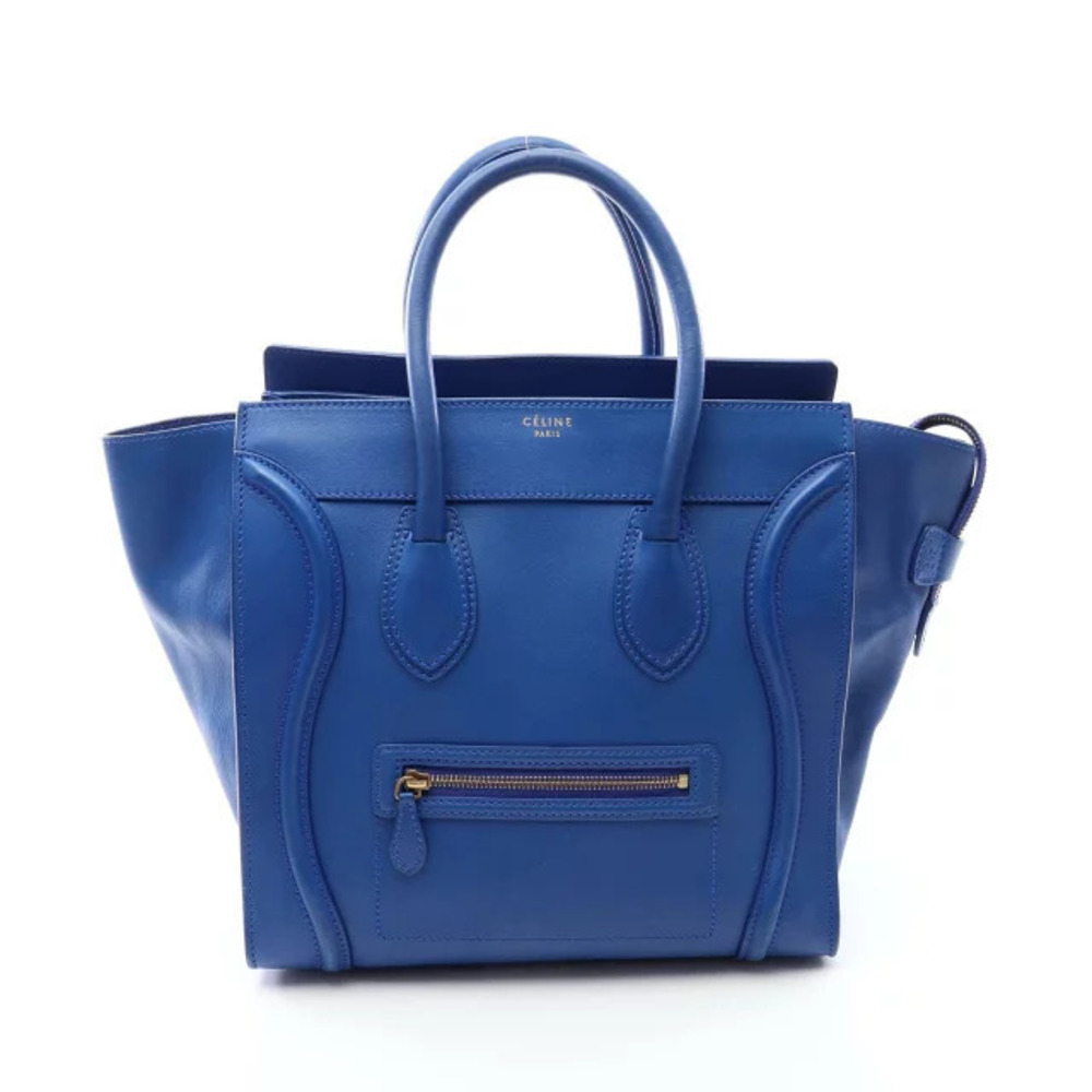 Celine Luggage Shopper Handbag Leather Blue